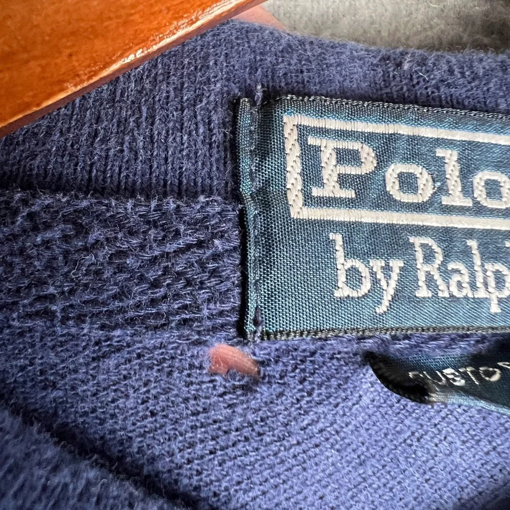 Polo Ralph Lauren Polo Shirt Fits M Long Sleeve #3 Big Pony Blue Preppy Rugby